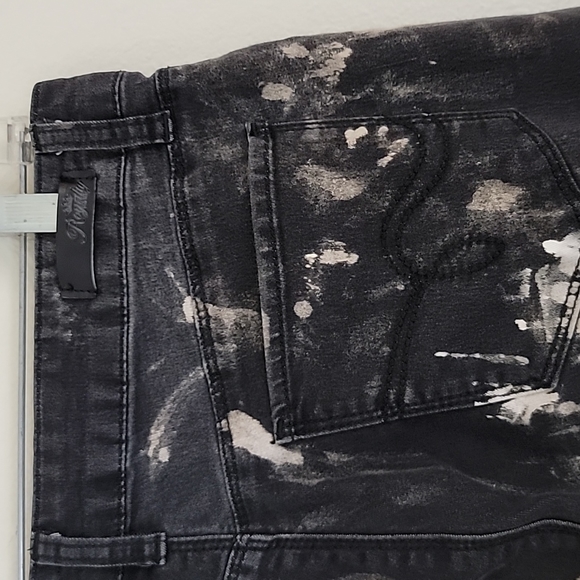 Royalty For Me Bleach Splattered Skinny Blue Jeans 10 - Picture 8 of 12